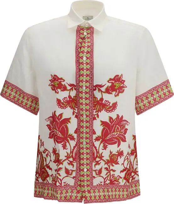 Multicolor Linen Shortsleeve Shirt
