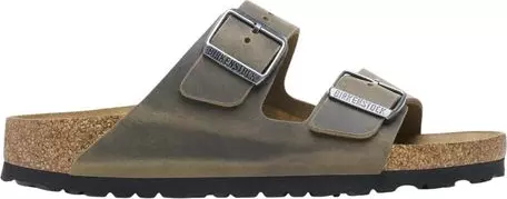 Bicolor Leather Flat Sandals