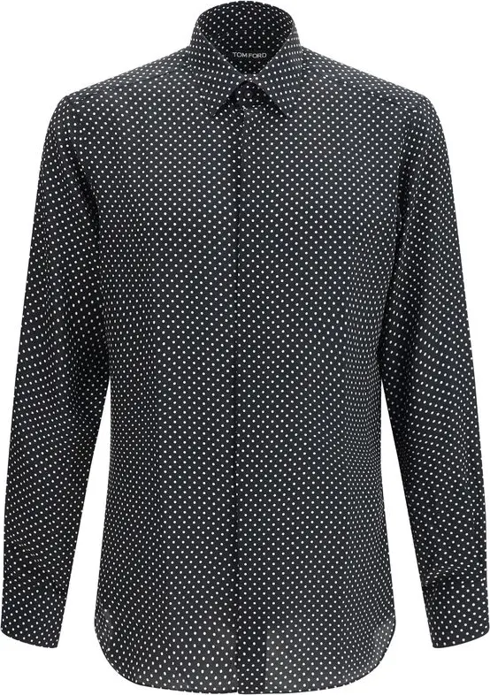 Black Silk Pattern Shirt