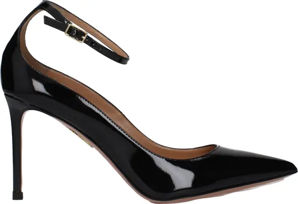 Black Leather High Heel Pumps