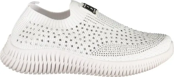 White Polyester Women Sneaker