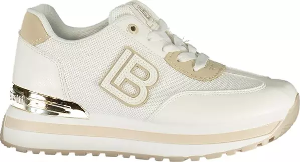 White Polyurethane Women Sneaker