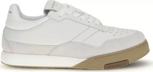 White Calf Leather Bos Taurus Chunky Sneakers
