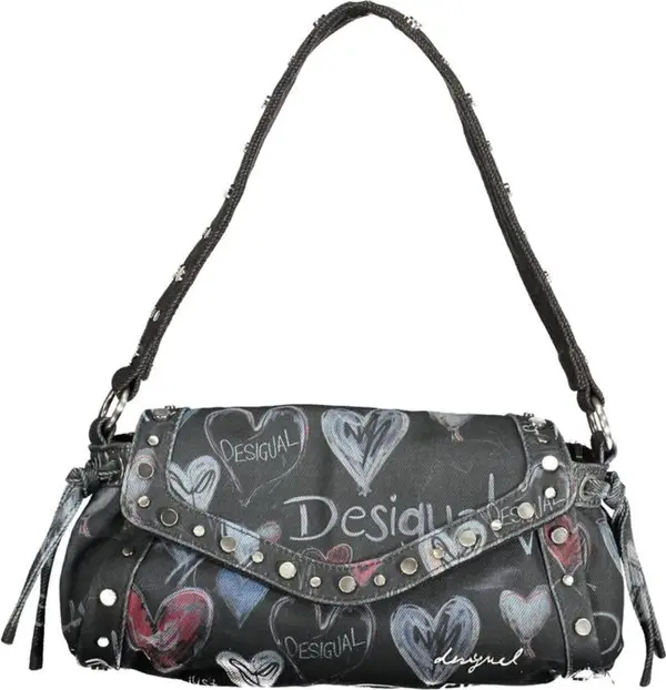 Black Polyester Women Bag