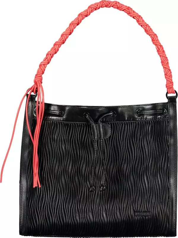 Black Polyurethane Women Backpack