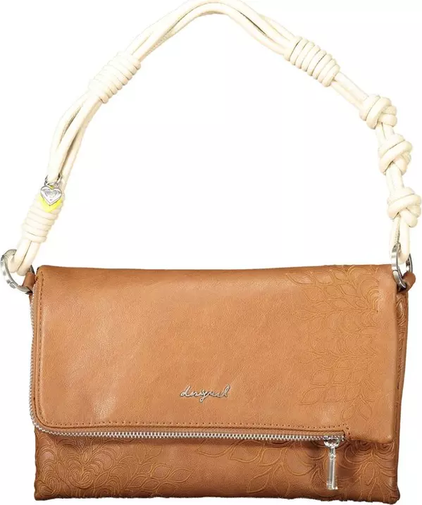 Marrone Polyurethane Women Handbag