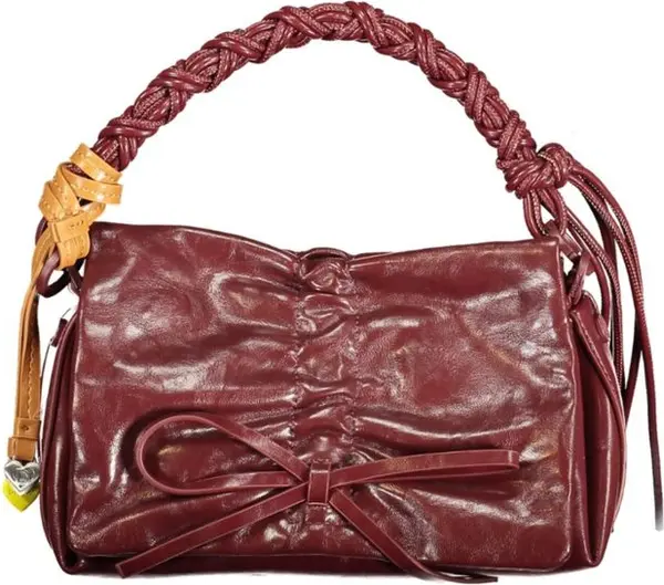 Burgundy Polyurethane Women Mini Bag