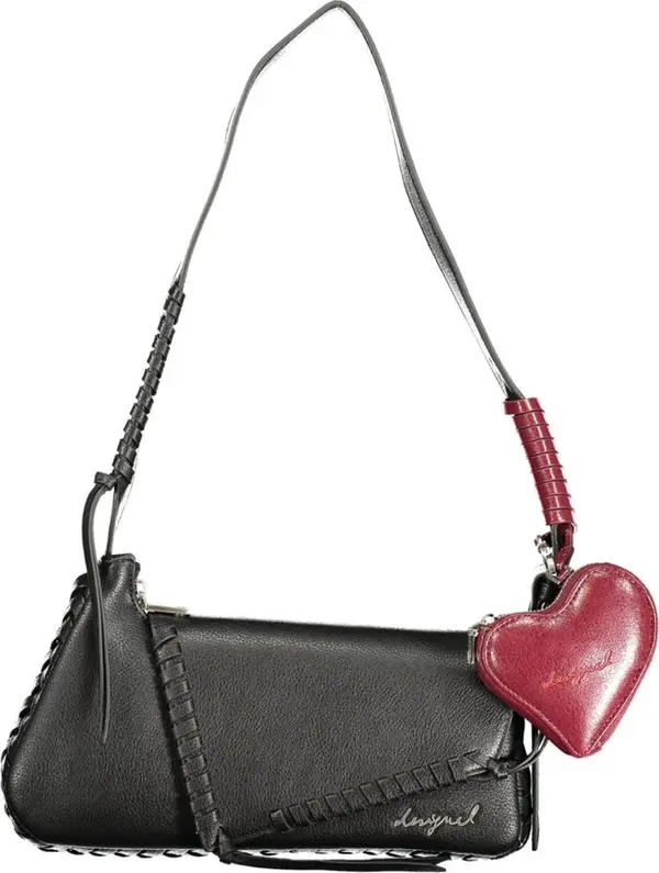 Black Polyurethane Women Handbag