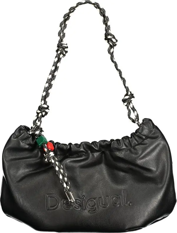 Black Polyurethane Women Handbag