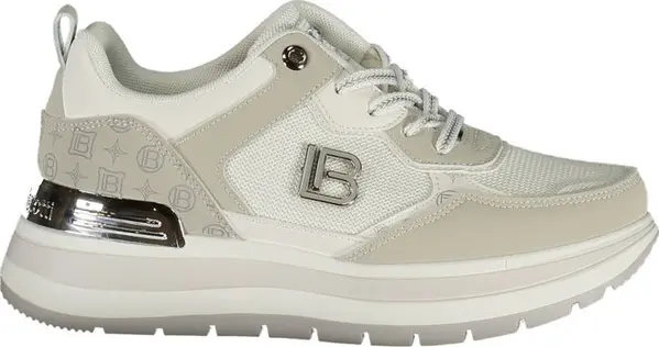White Polyurethane Women Sneaker