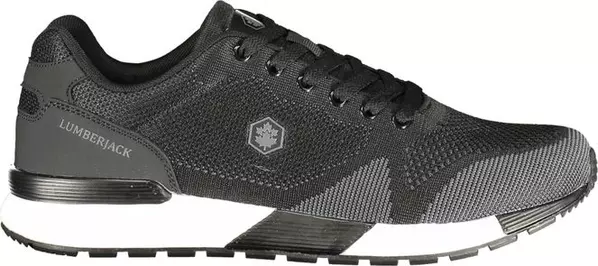 Black Polyester Men Sneaker