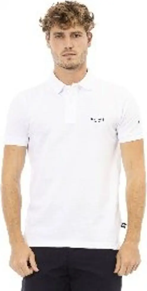Black And White Cotton Polo Shirt