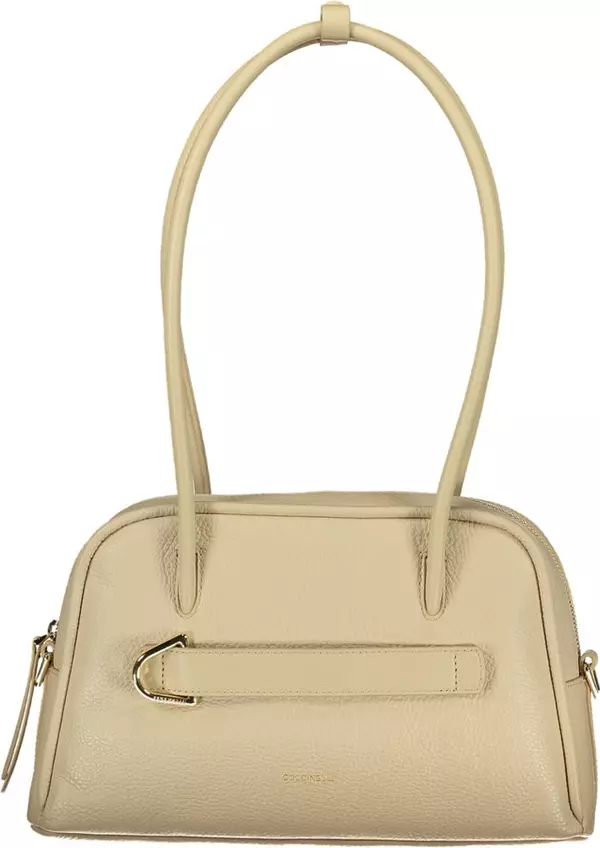 Beige Leather Women Handbag