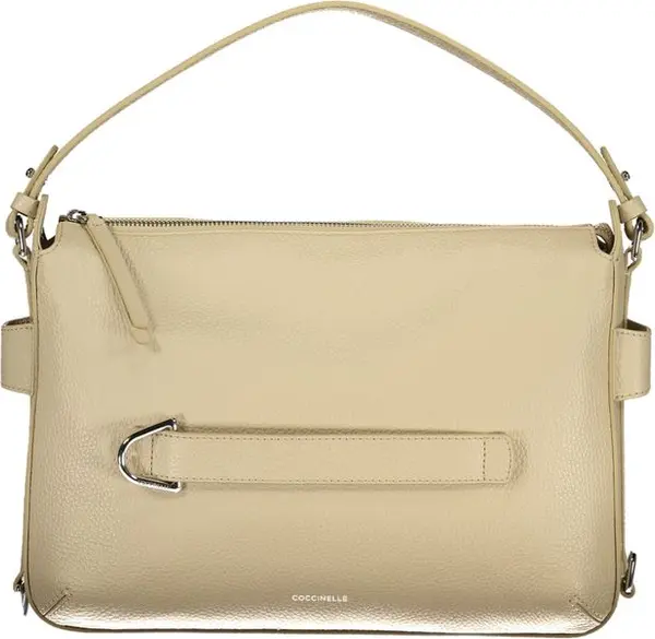 Beige Leather Women Handbag