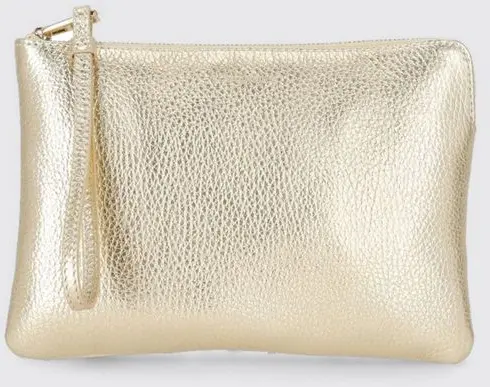 Gold Leather Clutch Bag