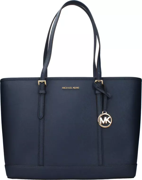 Blue Leather Shoulder Bag