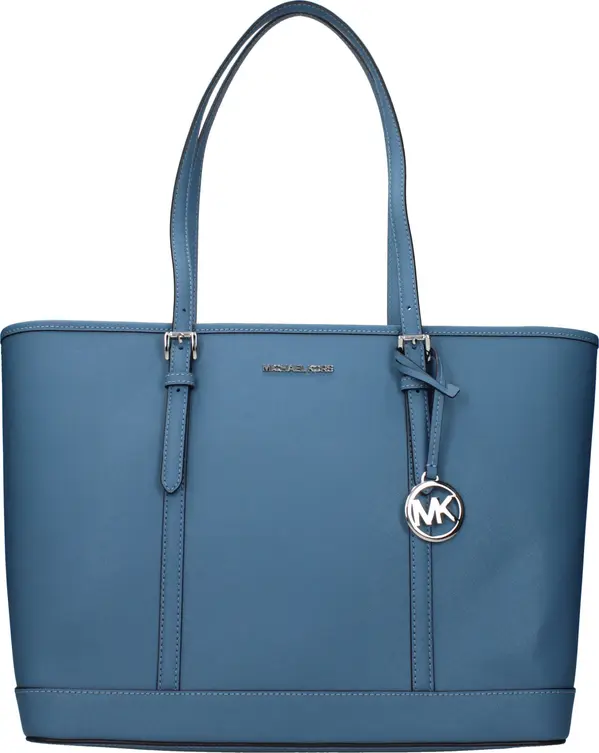 Blue Leather Shoulder Bag