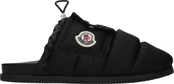 Black Fabric Slippers