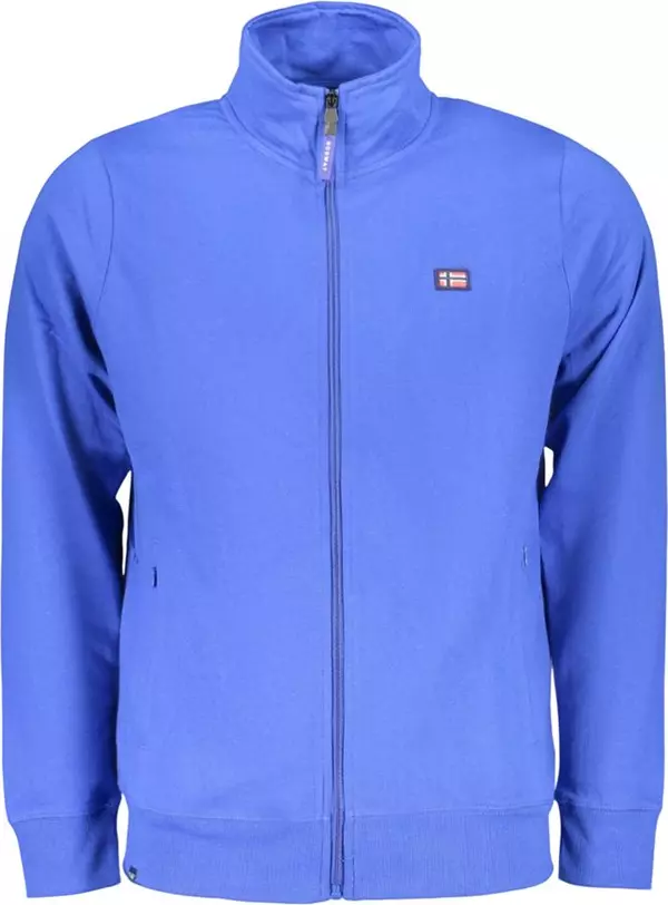 Blue Cotton Men Sweatshirt