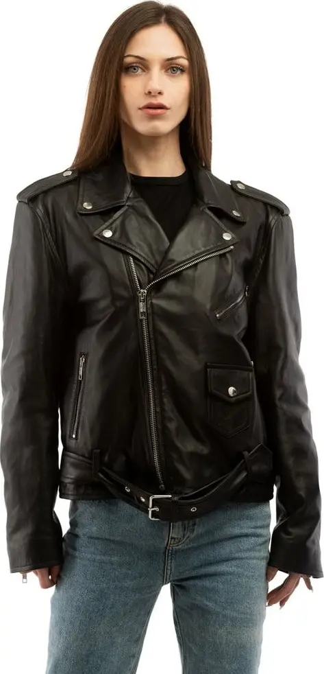 Black Polyester Leather Jacket