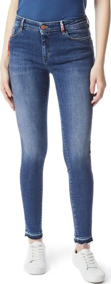 Blue Cotton Skinny Jeans