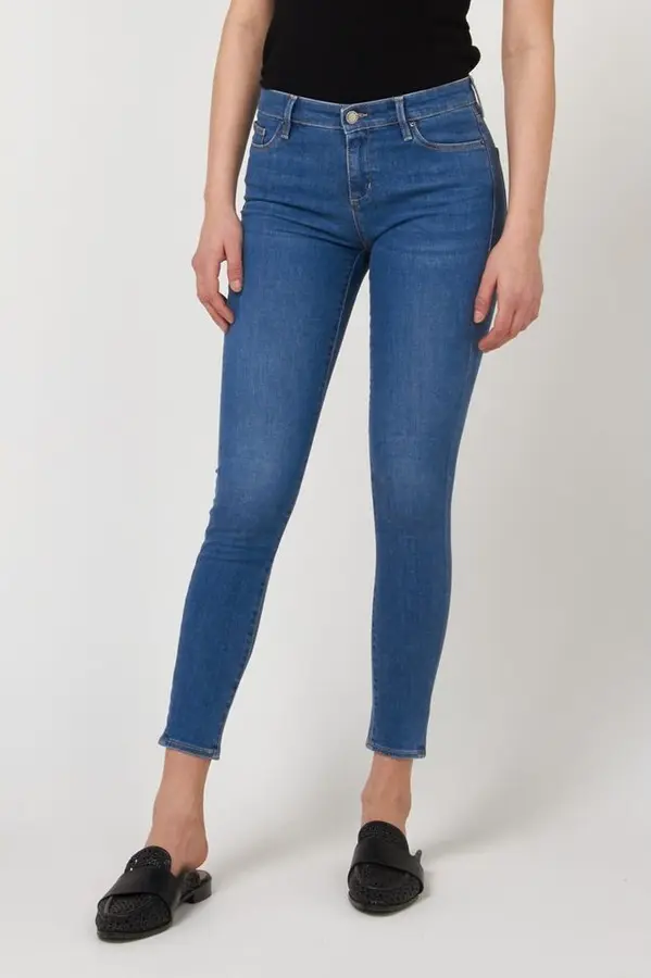 Blue Cotton Skinny Jeans