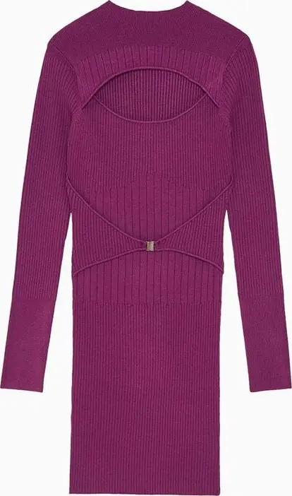 Purple Viscose Casual Dress
