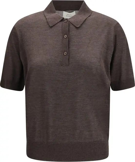 Brown Cashmere Polo Shirt