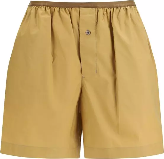 Beige Cotton Bermuda Shorts