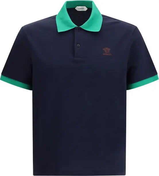 Blue Cotton Polo Shirt