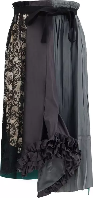 Multicolor Silk Midi Skirt