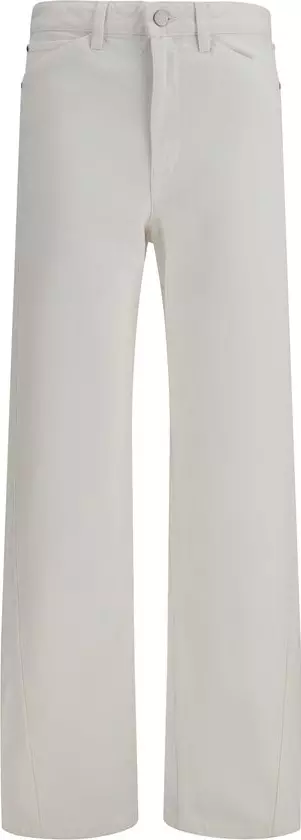 White Cotton Casual Pants
