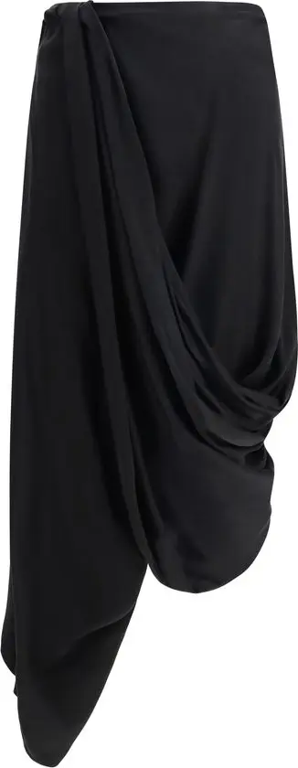 Black Copper Midi Skirt