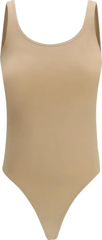 Beige Cotton Bodysuit