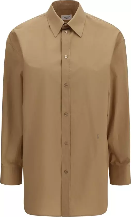 Beige Cotton Dress Shirt