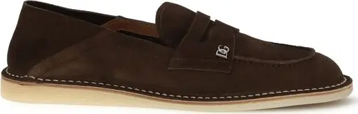 Brown Calf Leather Bos Taurus Slip-On Loafers
