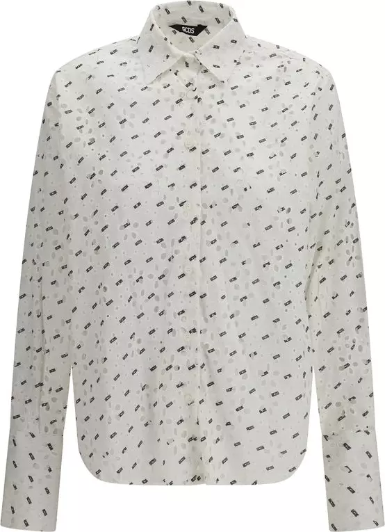 White Cotton Pattern Shirt