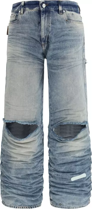 Blue Viscose Relaxed Fit Jeans
