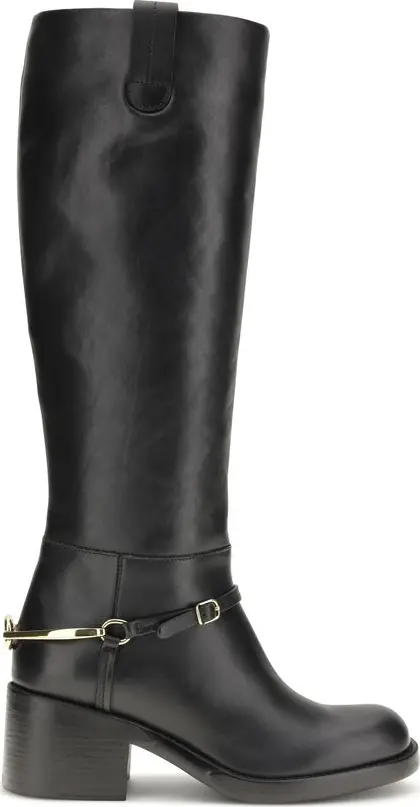 Black Calf Leather Bos Taurus Lace-Up Boots