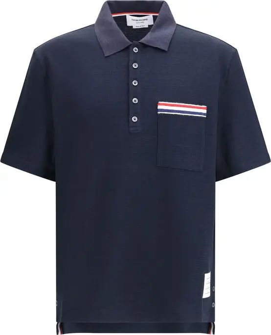 Blue Cotton Polo Shirt