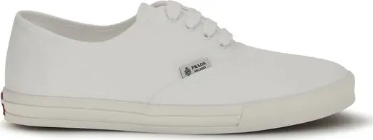 White Cotton Low Top Sneakers