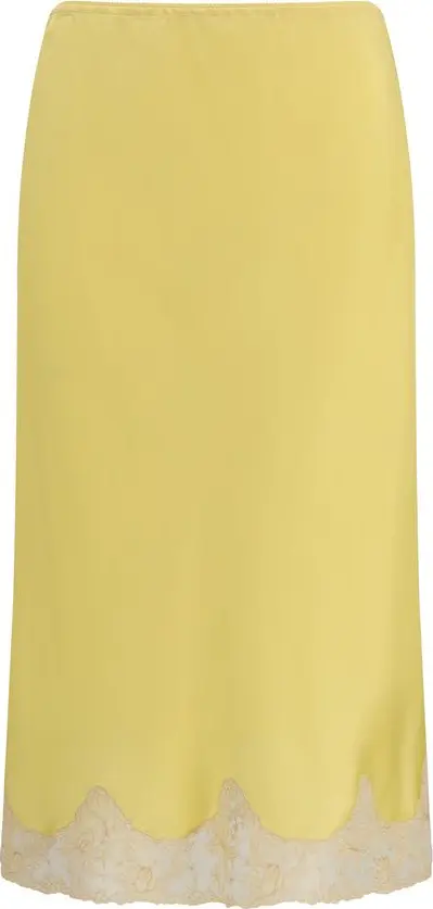 Bicolor Silk Midi Skirt