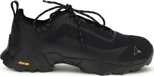 Black Polyester Athletic Sneakers
