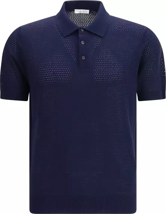 Blue Cotton Polo Shirt