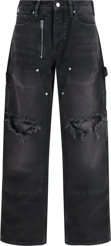 Black Cotton Cargo Pants
