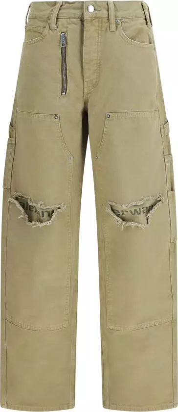 Bicolor Cotton Cargo Pants
