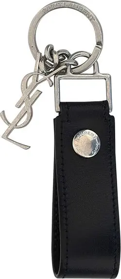 Black Calf Leather Bos Taurus Keychain