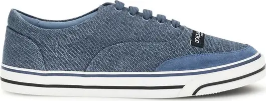 Blue Linen Low Top Sneakers