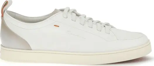 White Calf Leather Bos Taurus Low Top Sneakers