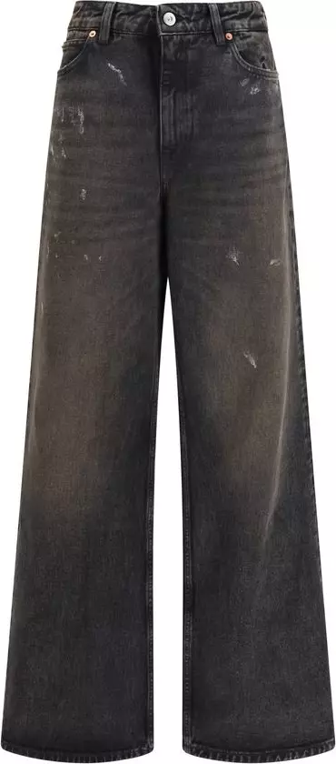 Black Cotton Relaxed Fit Jeans